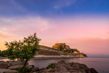 希腊科孚岛的旧城堡