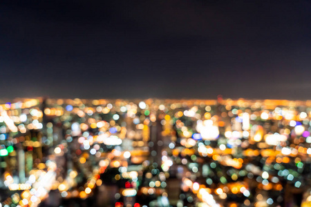 泰国夜间曼谷城市景观的背景