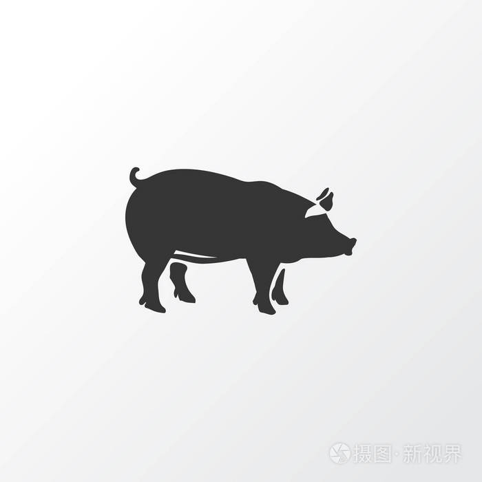 猪图标符号.时尚风格的优质隔离猪肉元素