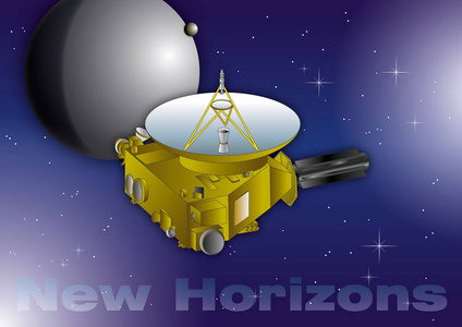 新视野行星间空间探测器，冥王星行星探索空间，太阳系，矢量插图