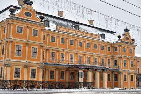 俄罗斯冬季圣彼得堡的门希科夫宫。