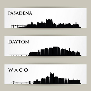 城市集美国矢量插图