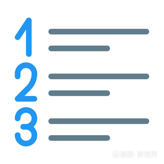 编号列表序列图标,简单矢量插图