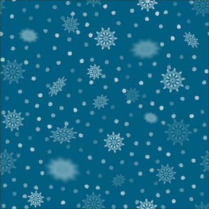 蓝色背景上的雪花无缝图案。 冬季圣诞装饰纹理
