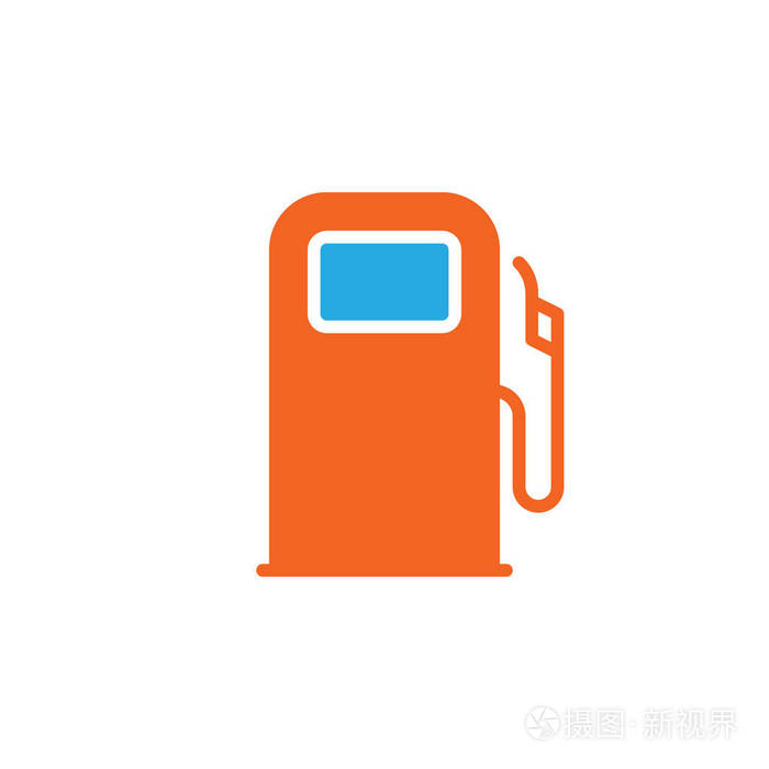 加油站燃油分配器图标矢量填充平面标志,固体彩色象形