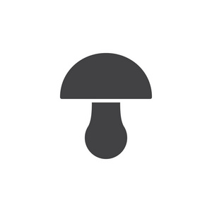 蘑菇图标矢量填充平面标志固体象形文字隔离在白色上。 符号标志插图。 像素完美