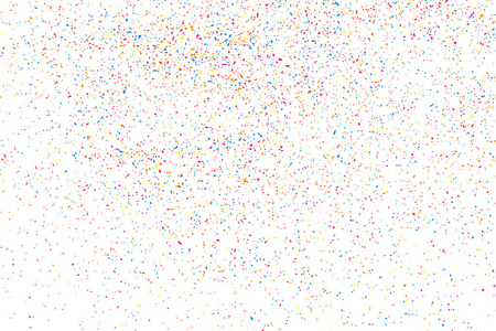 纸屑的抽象爆炸。 白色背景上孤立的彩色纹理。 彩色污渍和斑点。 矢量覆盖元素。 数字生成的图像。 插图EPS10。