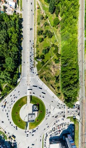 与空中城市景观 道路 房屋和建筑物