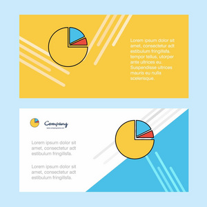 饼图抽象企业业务横幅模板横向广告业务横幅。