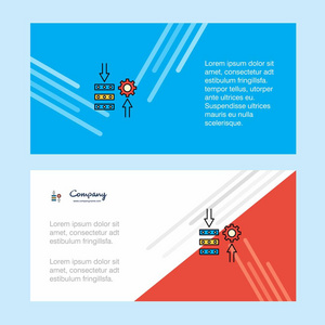 网络设置抽象企业业务横幅模板横向广告业务横幅。