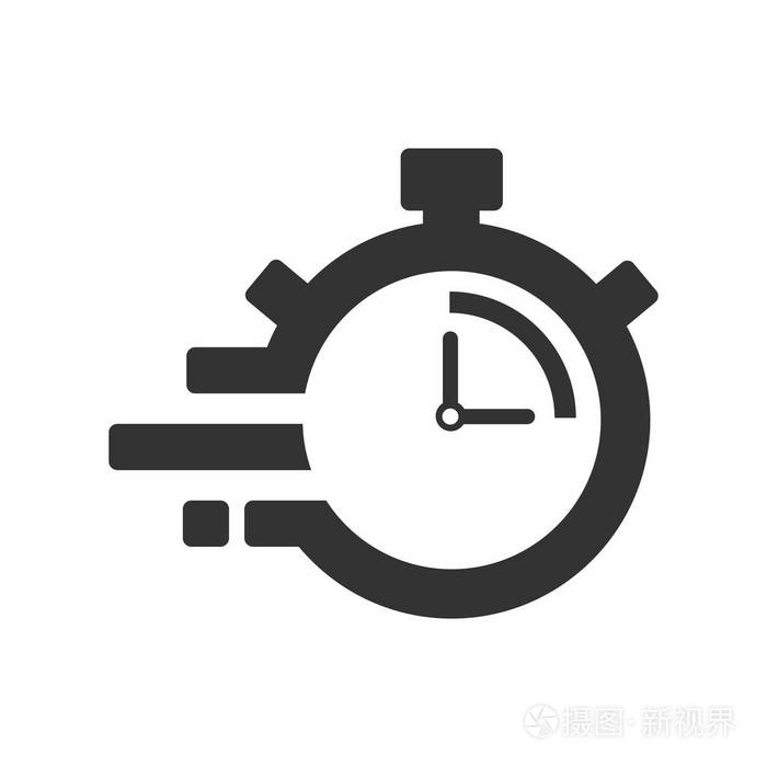 灰色背景上的15秒钟秒表图标. 时钟和手表计时器倒计时符号.