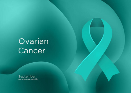 卵巢癌意识月在九月。 彩色丝带癌症意识产品。 矢量图。