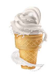 香草冰淇淋和牛奶图片