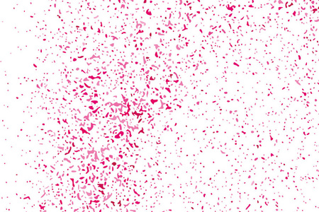 抽象背景快乐情人节。 白色上分离的五彩纸屑的红色爆炸。 粉红色的闪光。 覆盖纹理。 数字生成的图像。 矢量插图EPS10。