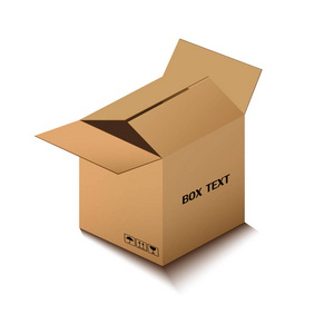 玉米盒, 邮政包装, 盒子在白色背景, 向量例证