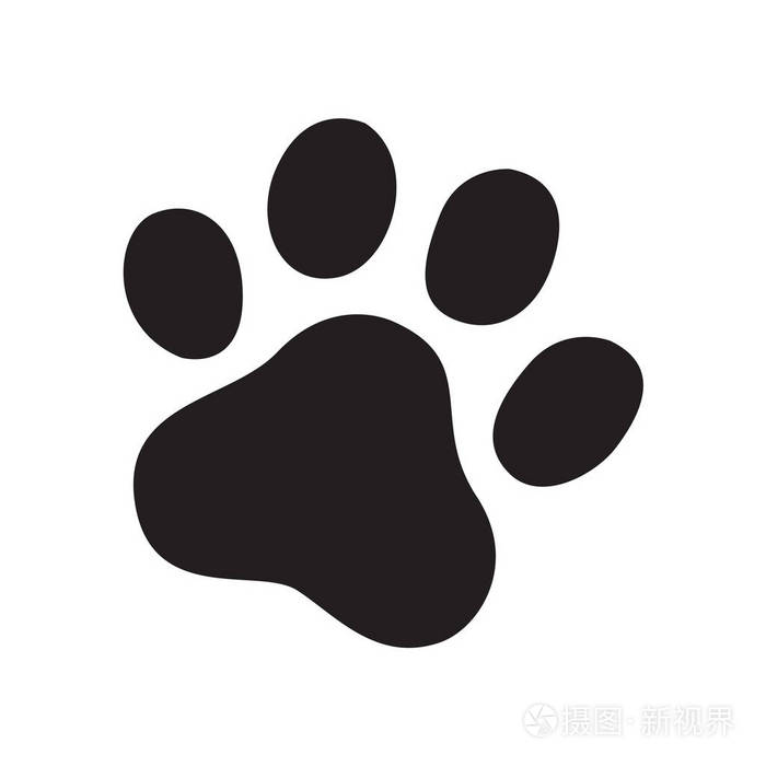 狗爪矢量足迹图标标志猫法国斗牛犬符号卡通标志插图涂鸦图形