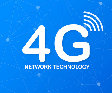 4g 网络技术。无线移动通信服务理念。营销网站登陆模板。向量例证