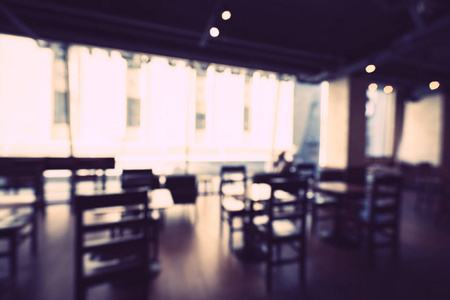抽象模糊和离焦餐厅和咖啡厅内部背景