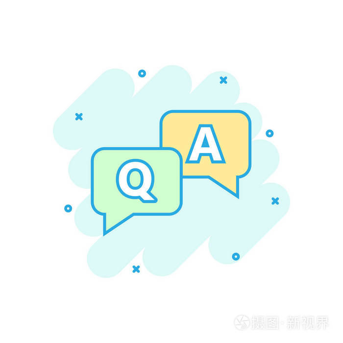 讨论语音气泡矢量卡通插图象形文字. 问题回答业务概念飞溅效应.