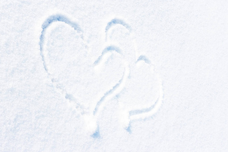 爱雪背景或纹理上的铭文，以换取爱。