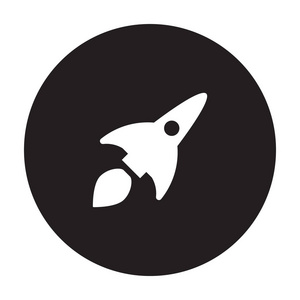 火箭基地图标。 宇宙飞船矢量火箭飞船。 简单的标志插图。 火箭符号设计。 可用于网页印刷和移动