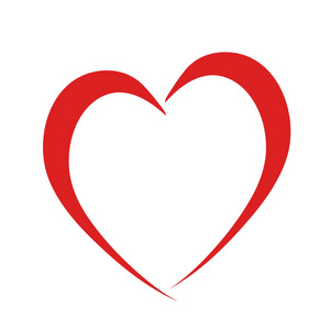 红色的心就像爱的符号，白色的股票矢量插图图标照片