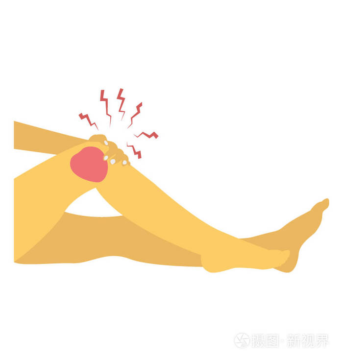 膝盖流血平面图标矢量