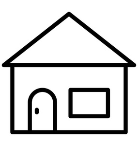 公寓家庭房屋隔离矢量图标，可以方便地编辑或修改。