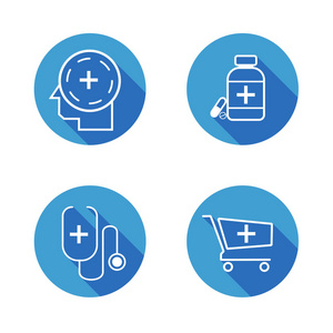 医院和医疗符号集合的医疗图标集。
