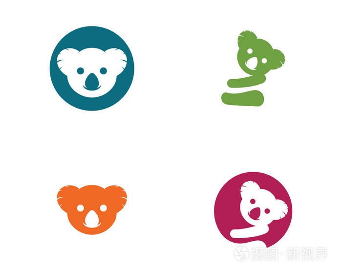 考拉矢量图标插图设计模板
