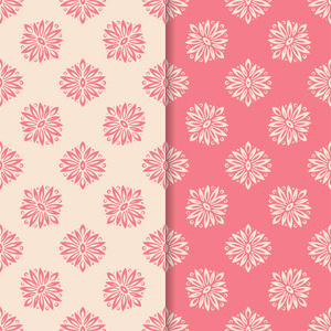 带有粉红色无缝图案的花卉背景。 壁纸和纺织品的设计