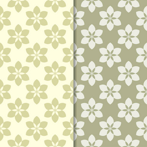 橄榄绿花背景。 纺织品和壁纸的无缝图案集