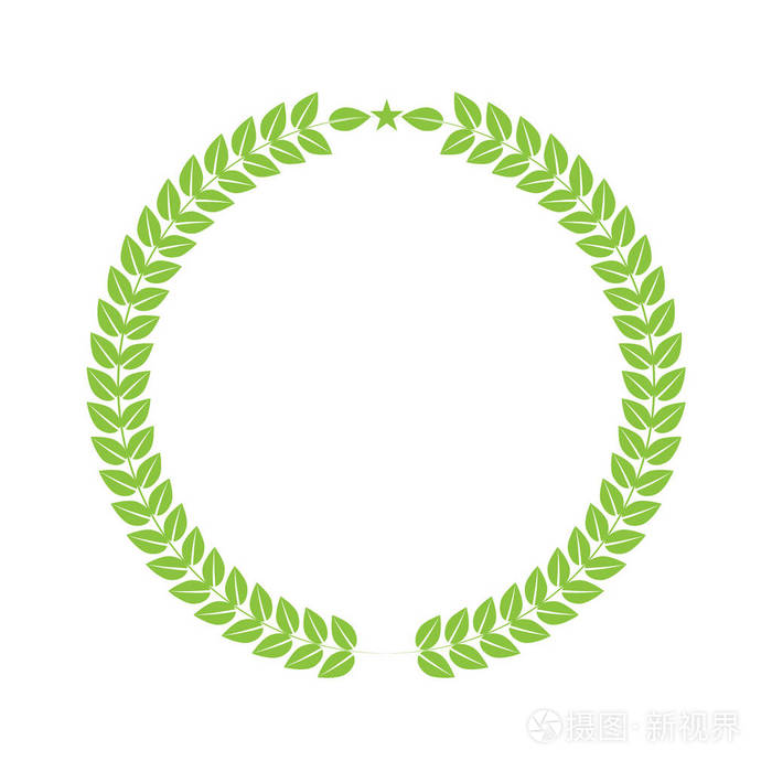 桂冠花环为您的标志或符号设计.平面颜色样式.向量例证