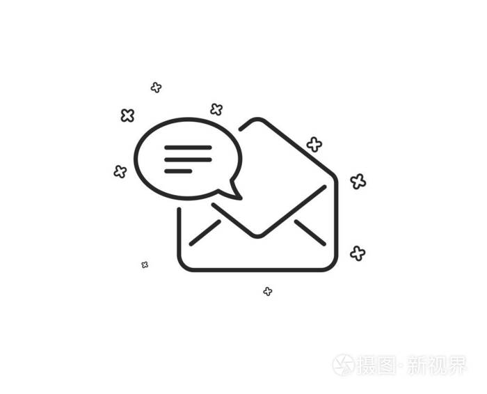 新的邮件行图标信息通信标志