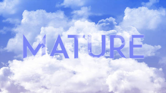 文字自然在云中五彩缤纷的天空色彩。 商务演示的强词性概念。