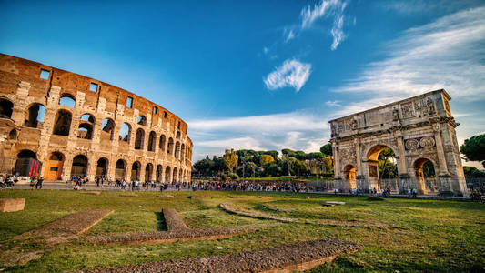 君士坦丁全景罗马竞技场和拱门意大利
