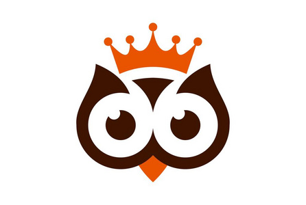 国王猫头鹰抽象标志图标矢量