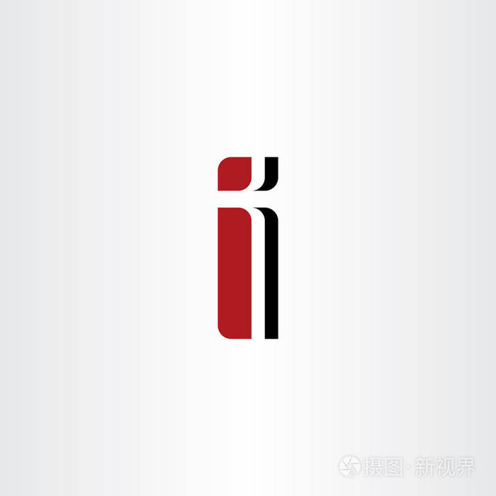 标志字母i矢量红色符号标志设计元素
