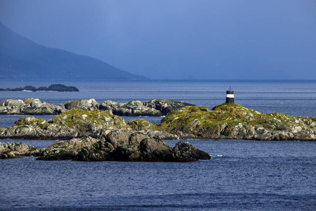 挪威海岸的灯塔