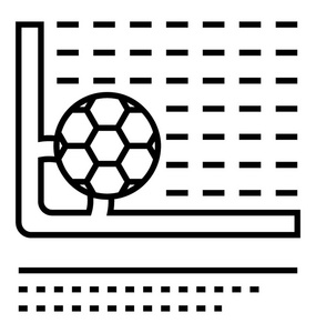 足球网概念线图标矢量，足球球门柱