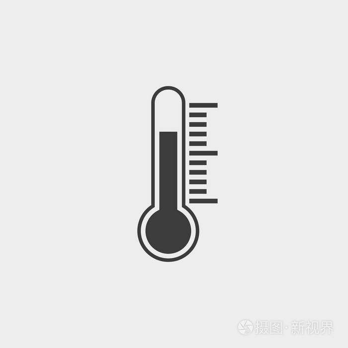 平面设计中的温度图标. 矢量图.