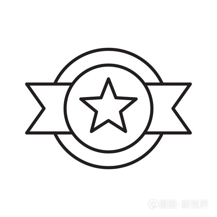 线奖励徽章图标与明星插画-正版商用图片178iaj-摄图