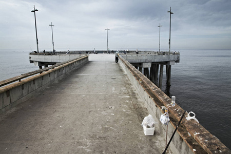 威尼斯海滩钓鱼码头玛丽娜德尔雷伊洛杉矶