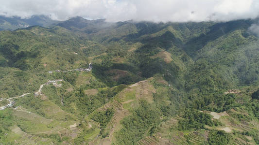 在山上的米梯田。菲律宾, Batad, 巴拿墟