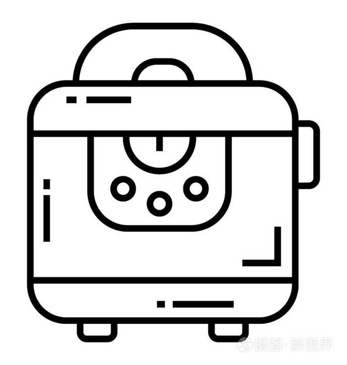 烤面包机线矢量图标