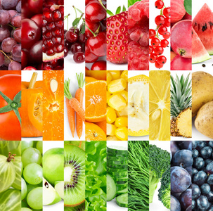 新鲜水果和蔬菜的背景