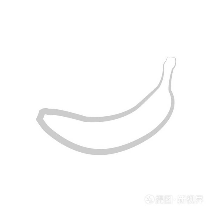 白色背景上灰色香蕉轮廓的伟大设计