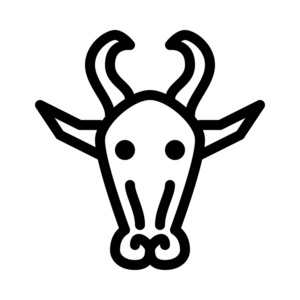 antilop或鹿简单的线条插图