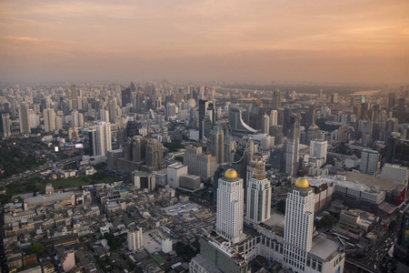 从泰国东南部曼谷的白约克天空酒店看到的风景。 泰国曼谷2018年11月