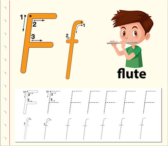 字母f跟踪字母表插图